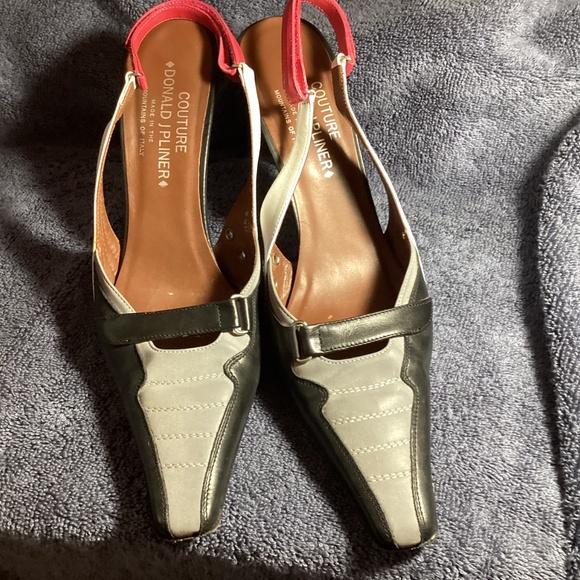 Donald Pliner leather woman’s high heel, black,gray,white and red - Picture 4 of 4